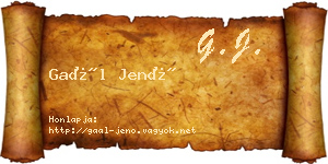 Gaál Jenő névjegykártya